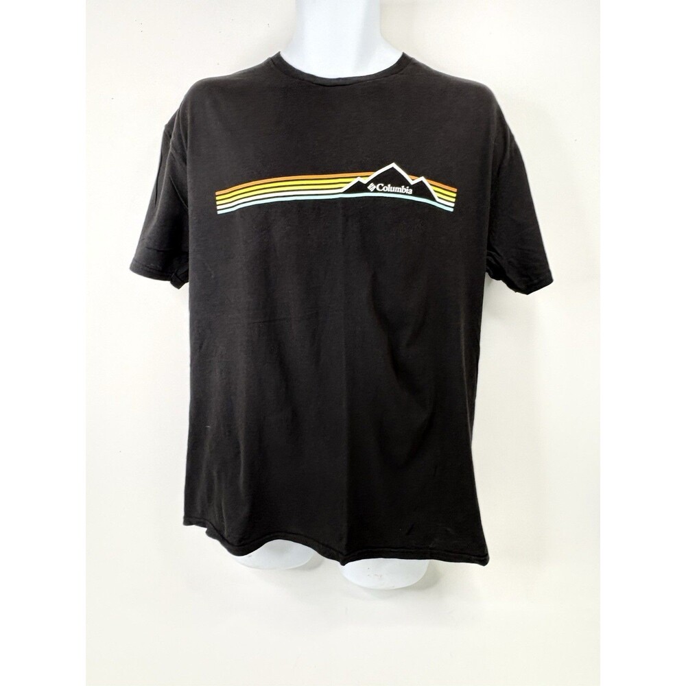Columbia T Shirt Mens XL Black Mountain Graphic Outdoor Hiking Tee